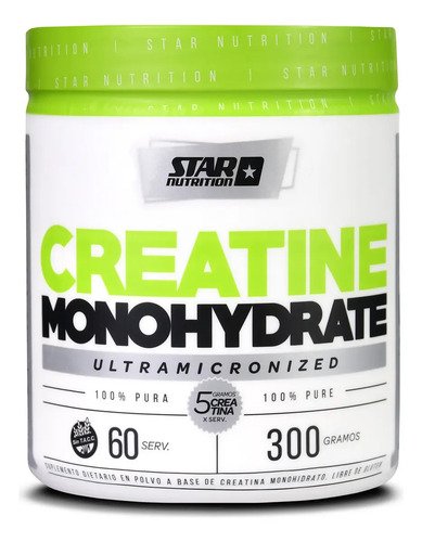 Creatina en Pote Star Nutrition 300 Gr Monohidrato Micronizada Sin sabor