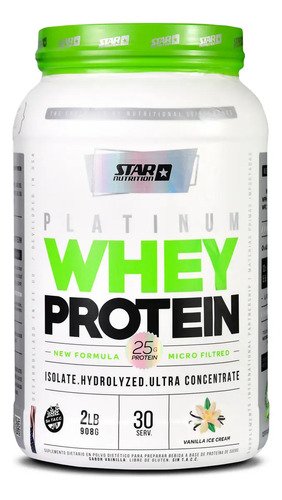 Platinum Whey Protein Star Nutrition 2 Lb Sabor Vanilla ice cream en Pote