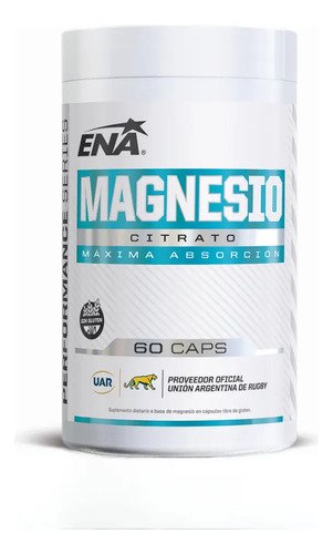 Citrato De Magnesio Cápsulas Ena Sport - 60 Caps Sabor Sin sabor