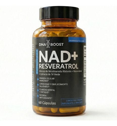 Dna Boost 2 Meses Nad+ Resveratrol Antienvejecimiento X60