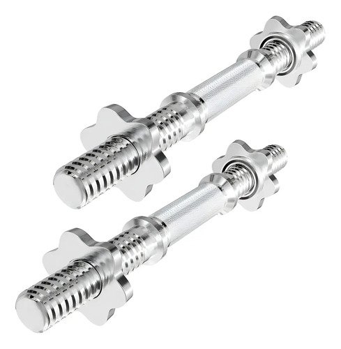 Mancuernas Pesas Para Discos Cromadas Macizas Con Kit Rosca