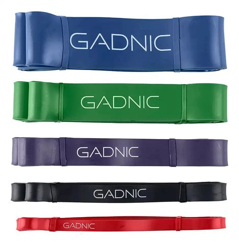 Kit Bandas De Resistencia Gadnic 5 Niveles Elasticas Fitness Entrenamiento Rehabilitacion + Bolso