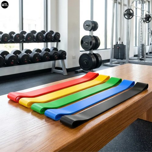 Set X5 Bandas De Resistencia Mtl Gomas Elásticas Entrenamiento Fuerza Fitness Pilates Crossfit Yoga Calistenia Rehabilitación Diferentes Niveles Tensión Ultraligeras Con Bolsa Transporte