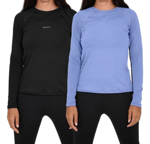 Combo X2 Remeras Primera Piel Termicas Mujer Proteccion Uv