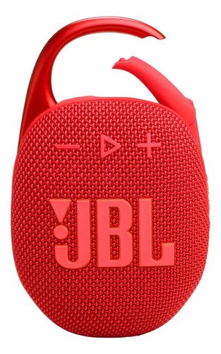 Parlante JBL Clip 5 portátil con bluetooth waterproof rojo