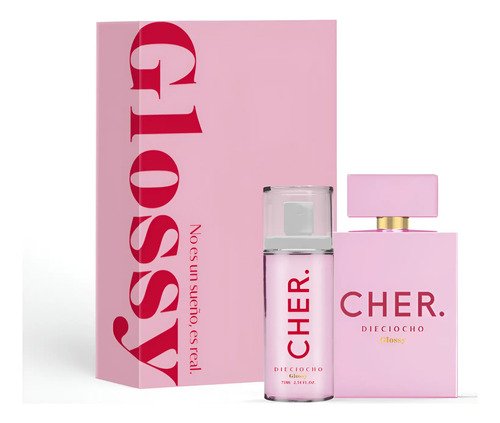 Set Perfume Cher Dieciocho Glossy 100 Ml Edp + Body Splash