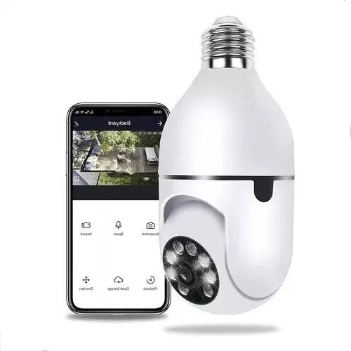 Foco Camara 360 Wifi Security Espia Ip Vision Nocturna Hd Co Color Blanco