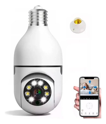Cámara Seguridad Wifi Hd 360º Visión Nocturna Alarma Remota Color Blanco