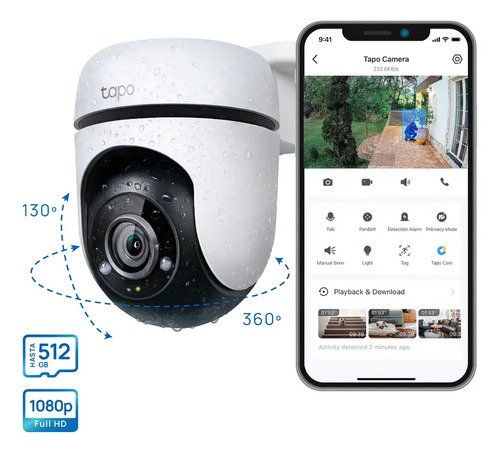 Camara Vigilancia TP-Link Tapo C500 WIFI IP para exteriores Full Hd 1080p Detección de personas y seguimiento de movimiento con IA rotación 360°