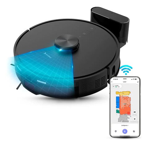 Aspiradora Robot Trapeadora Monitoreo Smart Laser Suono Roller Brush App Wifi Programación Horaria 4 Modos Con Alertas De Voz Mapeo Inteligente Full Preciso