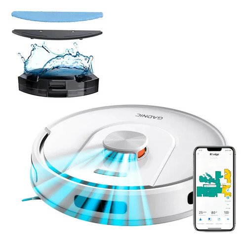 Aspiradora Robot Trapeadora Gadnic Navegacion Laser Lds Mapeo 3d Succion 5000 Pa Trapeado App Tuya Autonomia 200 Minutos