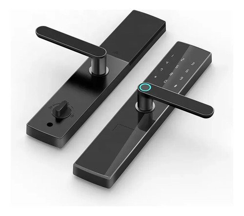 Cerradura Inteligente Huella Digital App Tuya Wifi Global Negro