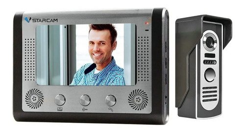 Portero Visor Electrico Timbre Pantalla Lcd 7 Con Camara Exterior Ir Vstarcam Color Gris