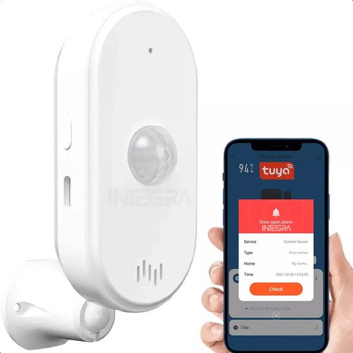 Sensor Movimiento PIR WiFi Inalámbrico APP Tuya Interior Alarma