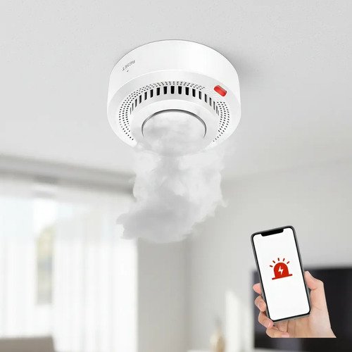 Sensor de Humo WiFi Soled Compatible Tuya Smart Life Sirena Inalámbrico