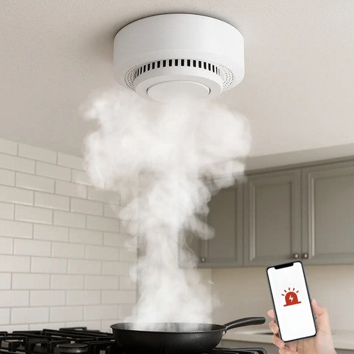 Sensor De Humo Con Sirena Wifi 2.4hz Tuya Smart Life