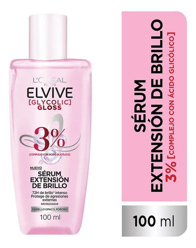 Sérum Capilar Elvive Glycolic Gloss 100ml — Brillo y Suavidad Extrema