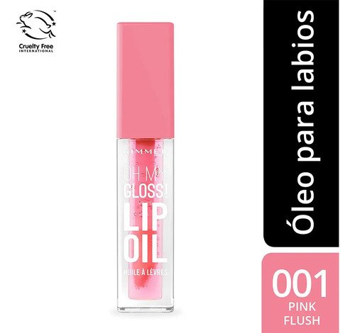Óleo Labial Rimmel Oh My Gloss! Color Pink Flush — Hidratación y Brillo