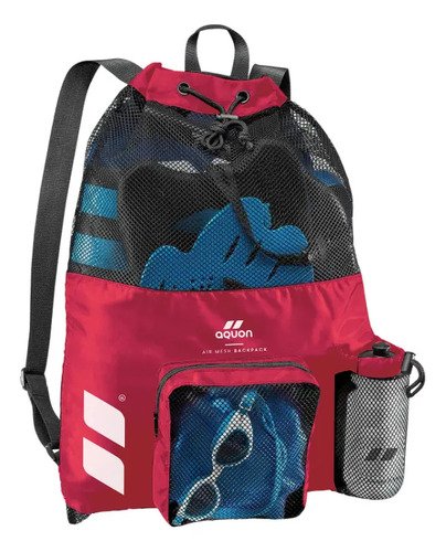 Mochila Aquon Air Mesh 40 L Natación Pileta Bolsa Red Color Bordó Diseño de la tela Lisa