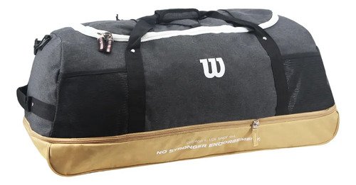 Bolso Deportivo Wilson Con Ruedas Para Deportes Gym Fitness Urbano Reforzado 65.51011 Color Negro