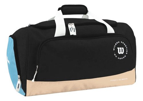Bolso Deportivo Urbano Wilson Para Viaje Gimnasio Running Entrenamiento Con Correa Ajustable Grande 40 Litros Reforzado Color Negro