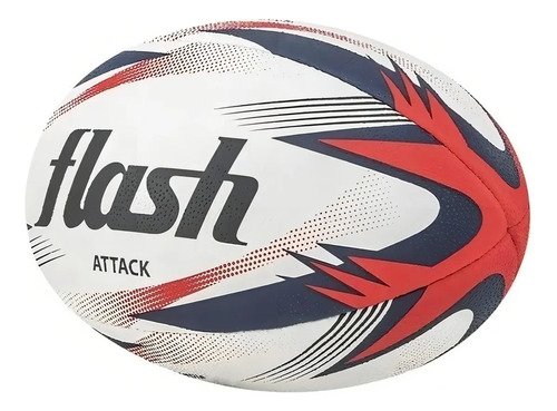 Pelota Rugby Flash Attack Numero 5 Guinda Color Rojo/azul/blanco