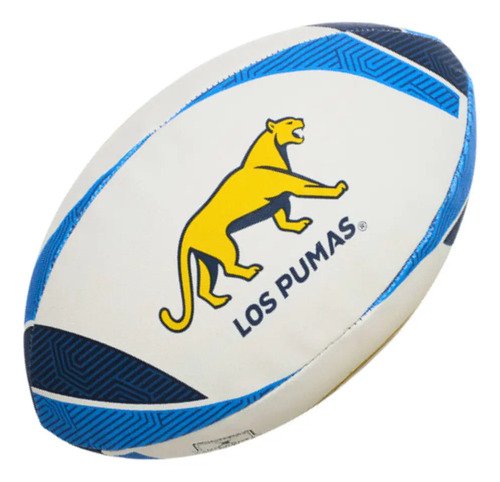 Pelota De Rugby Gilbert Supporter Puma N°5 Color Blanco Y Azul