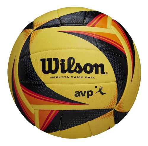 Pelota Vóley Playa Wilson Avp Réplica Optx Beach Voley color amarillo con negro 267g