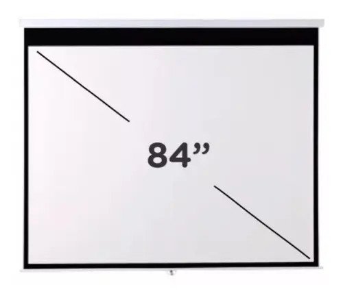 Pantalla Retráctil 84" Keber Para Proyector Colgar Techo Pared 4:3
