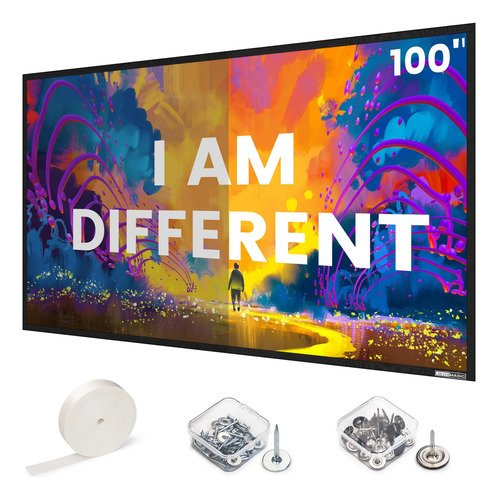 Pantalla Para Proyector 100 Gris 16:9  Montaje Pared