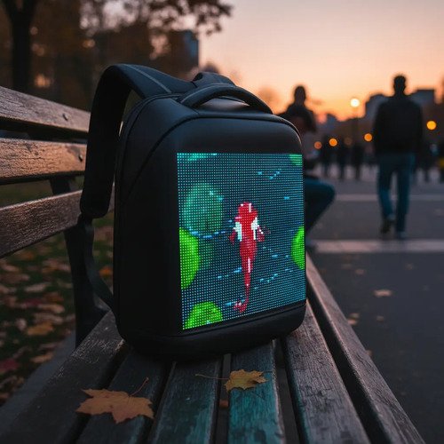 Mochila Led Con Pantalla Impermeable