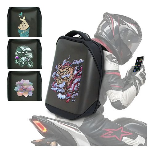 Mochila Para Andar Inteligente Led Pantalla Lmpermeable T3