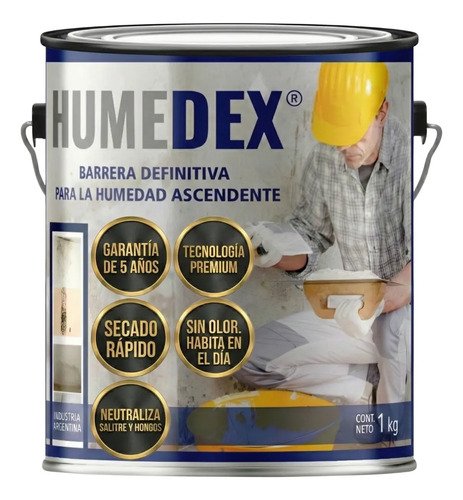 Humedex Pintura Antihumedad Antihongo Bloqueador Pared 1kg