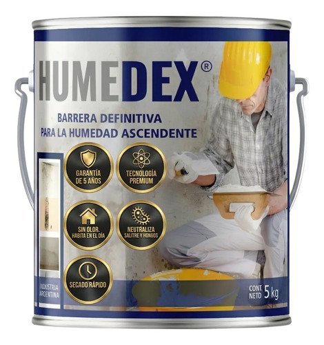 Humedex Pintura Antihumedad Antihongo Bloqueador Pared 5kg