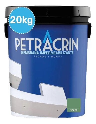 Membrana Impermeabilizante Acrílica 20Kg Verde Transitable Petracrin Linea Eco