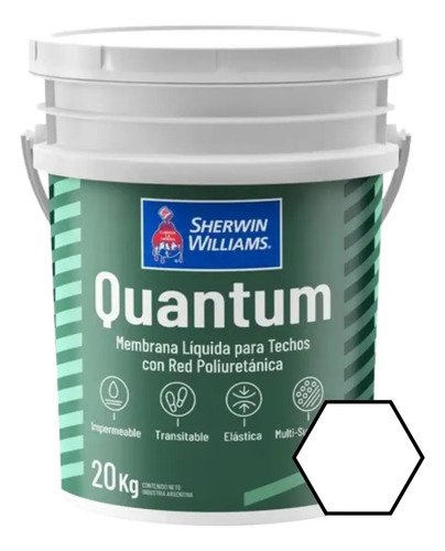 Sherwin Williams membrana color blanco 20 Kg poliuretanica liquida techo quantum