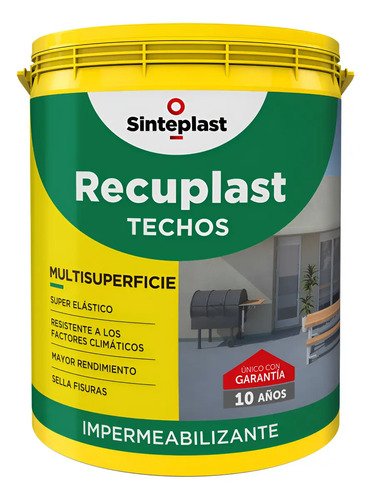 Recuplast Techos Membrana Liquida Impermeabilizante 20 Kg Acabado Satinado Color Blanco